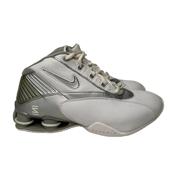Vtg 2003 NIKE SHOX STATUS TB WHITE METALLIC SILVER CHROME BB4 VC 306705-10 - Picture 1 of 14